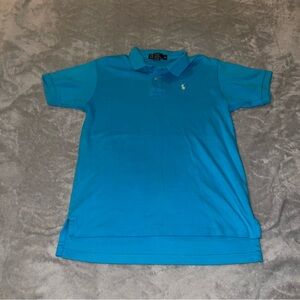 Vintage Polo Ralph Lauren Boy’s Size 16 Blue Collared Polo Shirt Pony Preppy